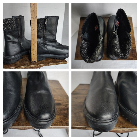 Cougar Black Winter Boots with Textured Upper and Chunky Sole - Picture 3 of 17